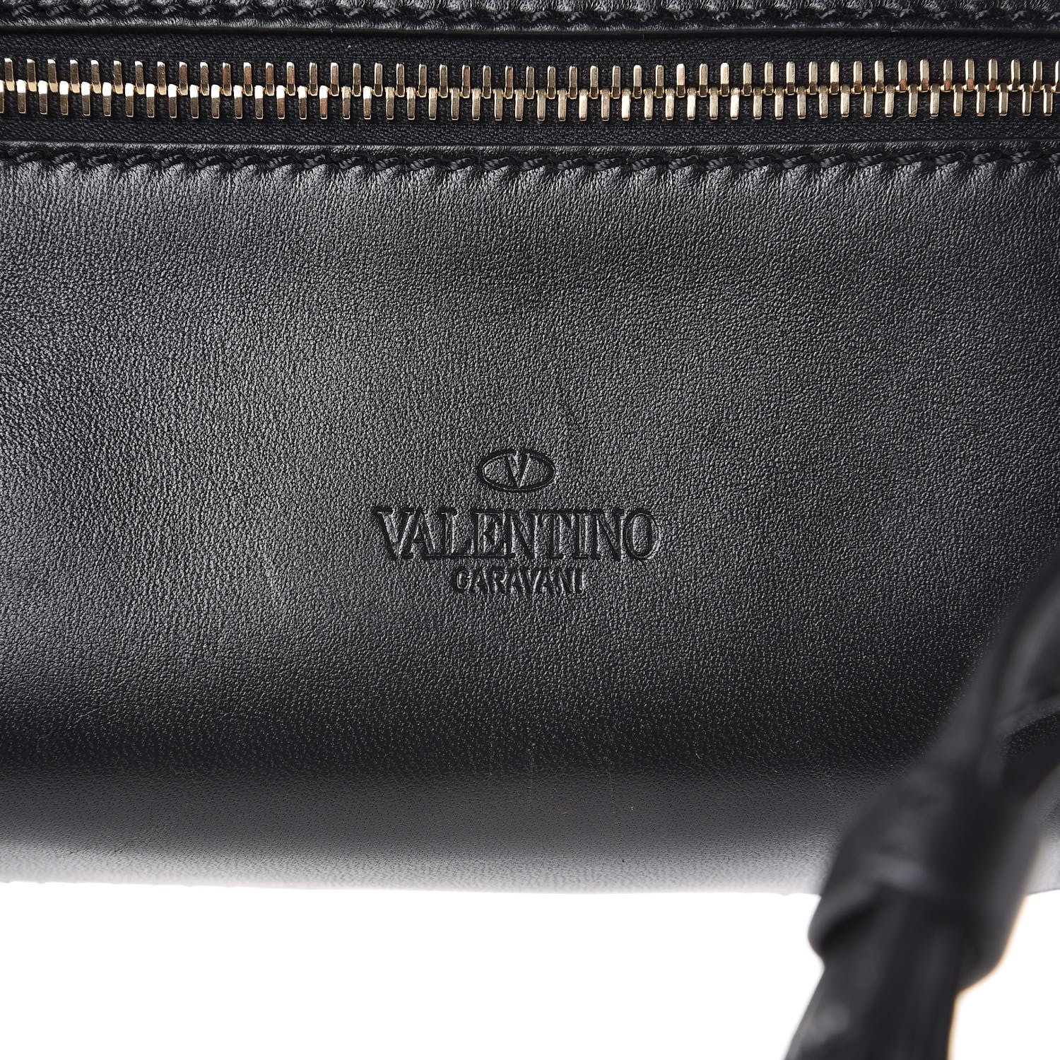 Valentino Garavani Lambskin VLTN Rockstud Spike It Belt Bag 95 Black White 7 of 7