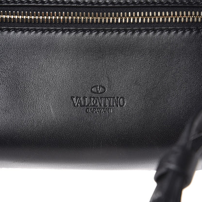 Valentino Garavani Lambskin VLTN Rockstud Spike It Belt Bag 95 Black White 7 of 7