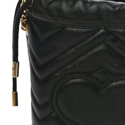 Gucci Calfskin Matelasse Mini GG Marmont 2.0 Bucket Bag Black 15 of 17