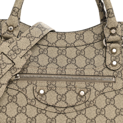 Balenciaga X GUCCI GG Supreme Monogram Neo Classic Silver Hardware City Beige Ebony 9 of 11