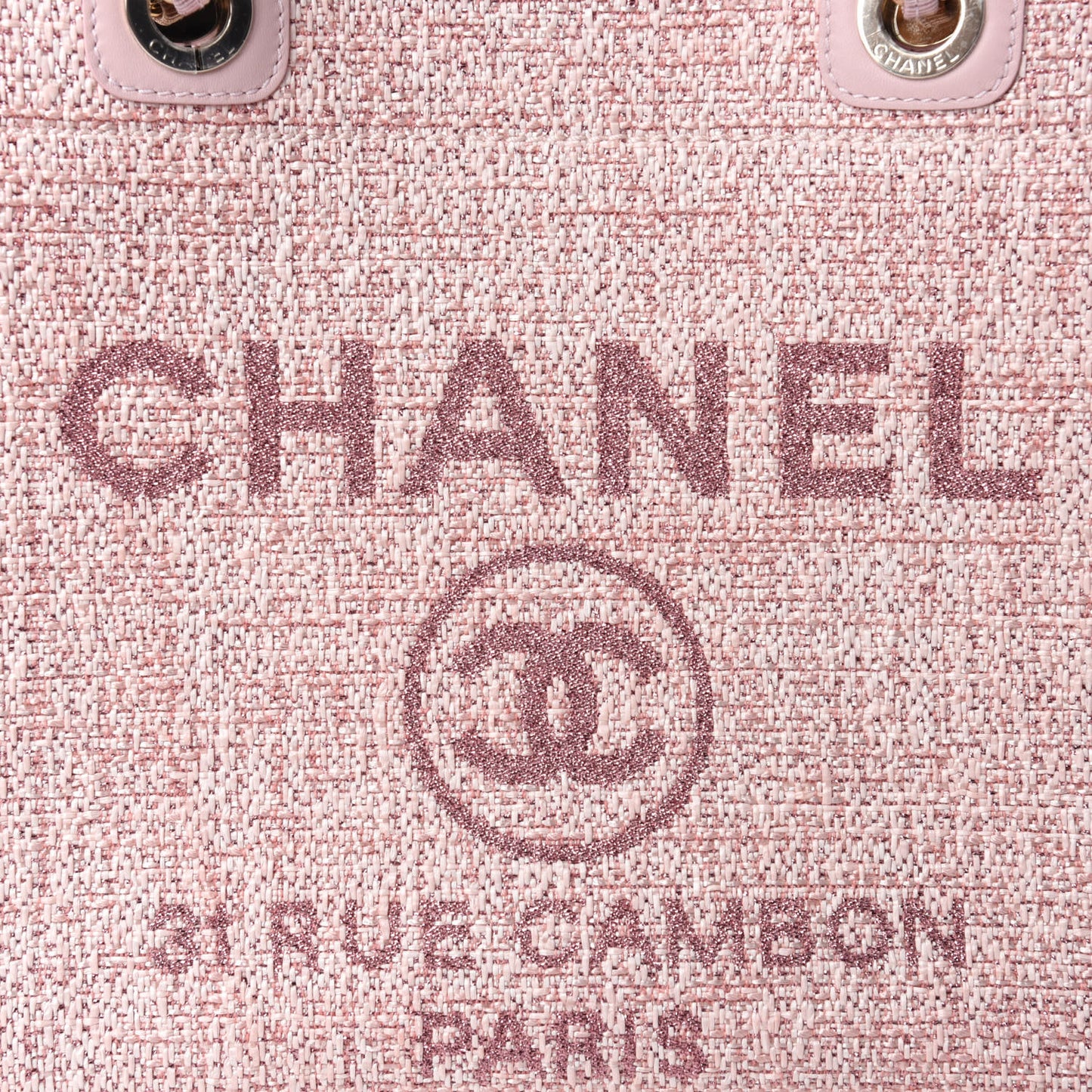 Lurex Boucle Small Deauville Tote Pink