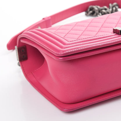 Chanel Lambskin Quilted Medium Boy Flap Pink 12 of 13