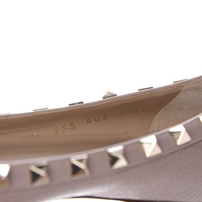 Valentino Garavani Pebbled Calfskin Rockstud Ballerina Flats 38 Poudre 9 of 9