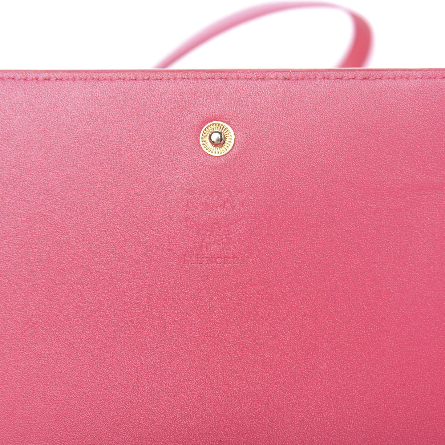 Saffiano Studded Wallet On Chain Pink