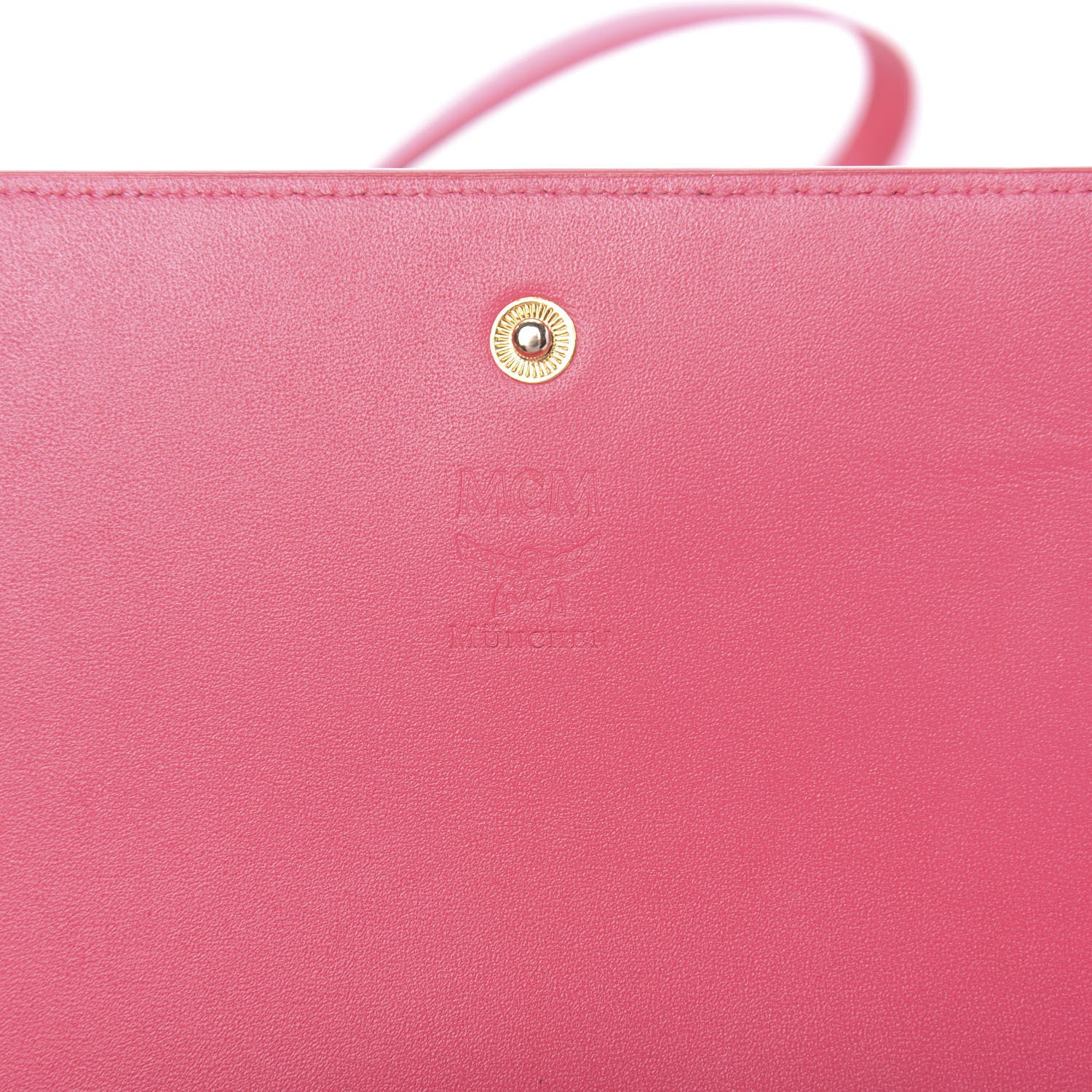 MCM Saffiano Studded Wallet On Chain Pink 6 of 10