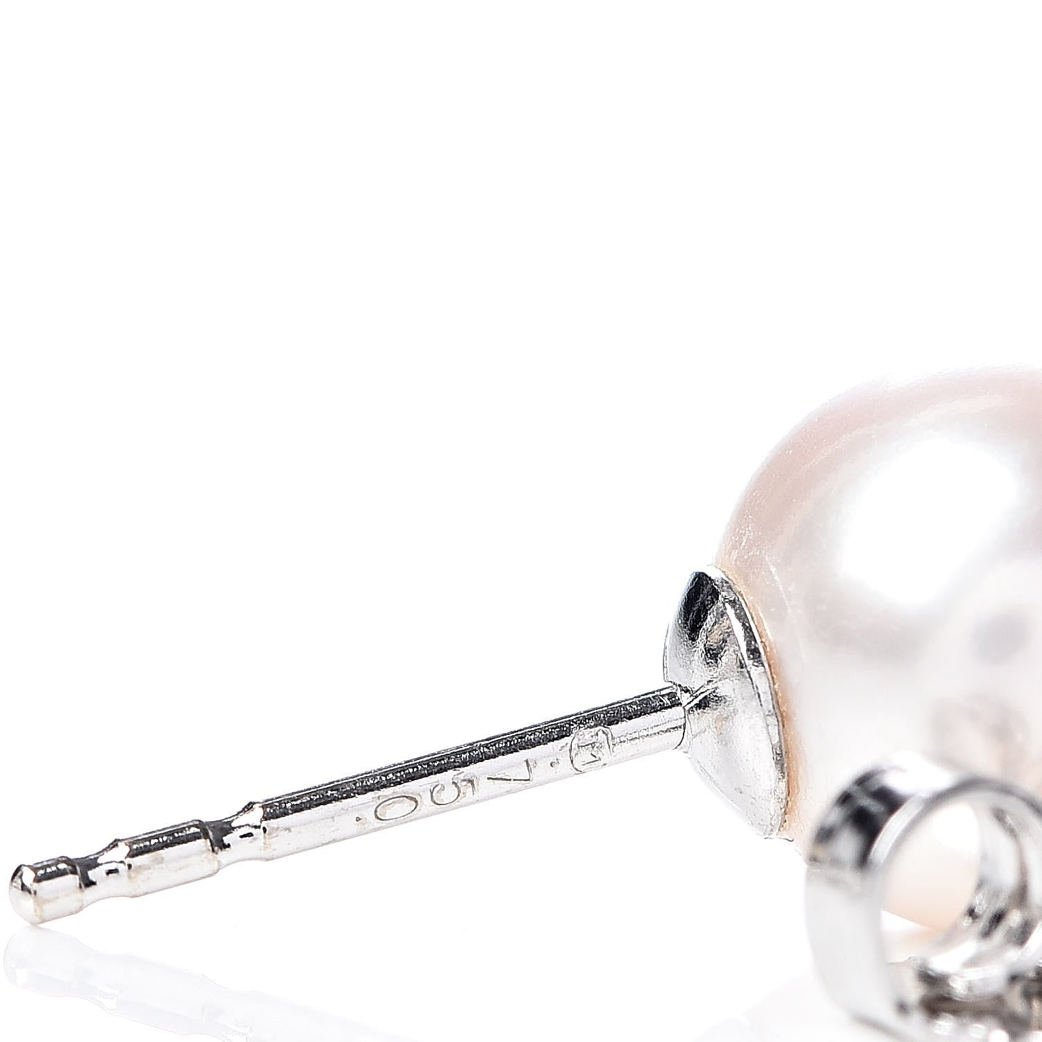Mikimoto 18K White Gold Akoya Pearl 7.5-8mm Stud Earrings 4 of 5