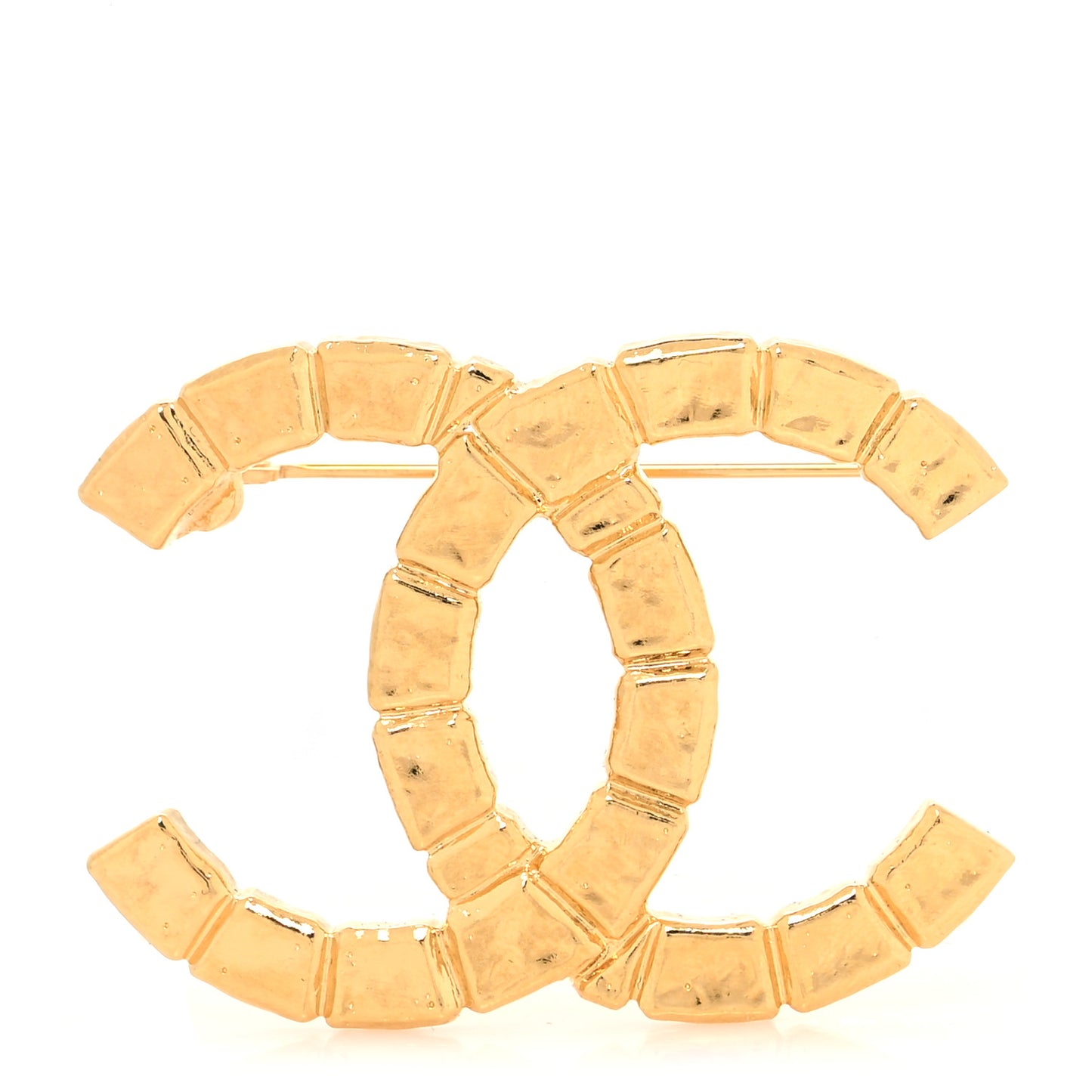 Metal CC Brooch Gold