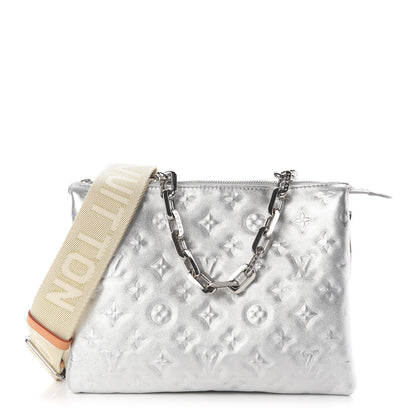 Louis Vuitton Metallic Lambskin Embossed Monogram Coussin PM Silver 1 of 8