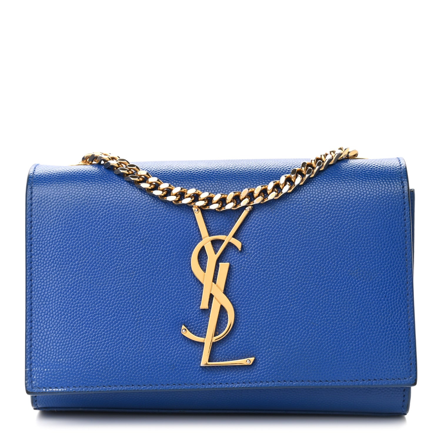 Saint Laurent Grain De Poudre Small Classic Monogram Kate Satchel Royal Blue 1 of 12