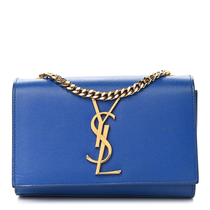 Saint Laurent Grain De Poudre Small Classic Monogram Kate Satchel Royal Blue 1 of 12