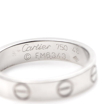Cartier 18K White Gold 3.5mm LOVE Wedding Band Ring 48 4.5 4 of 4