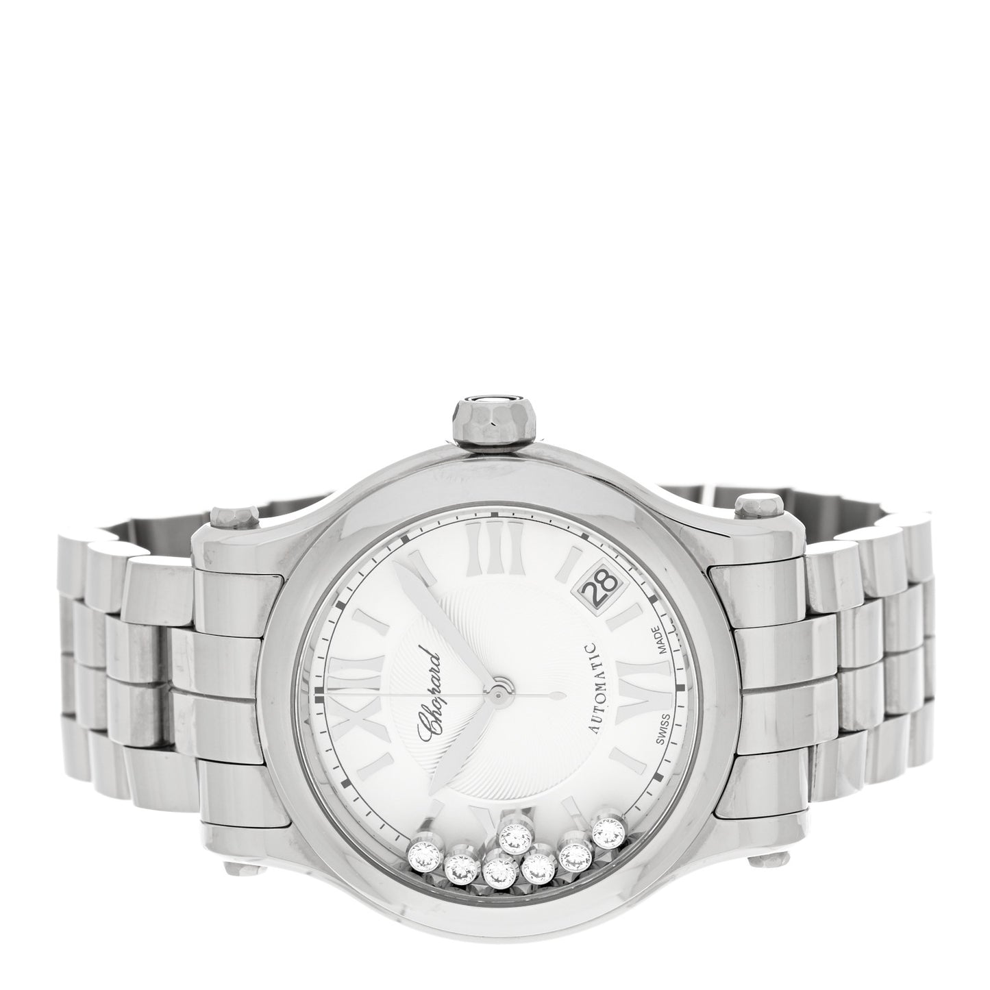 Stainless Steel 7 Diamond 36mm Happy Sport Automcatic Watch