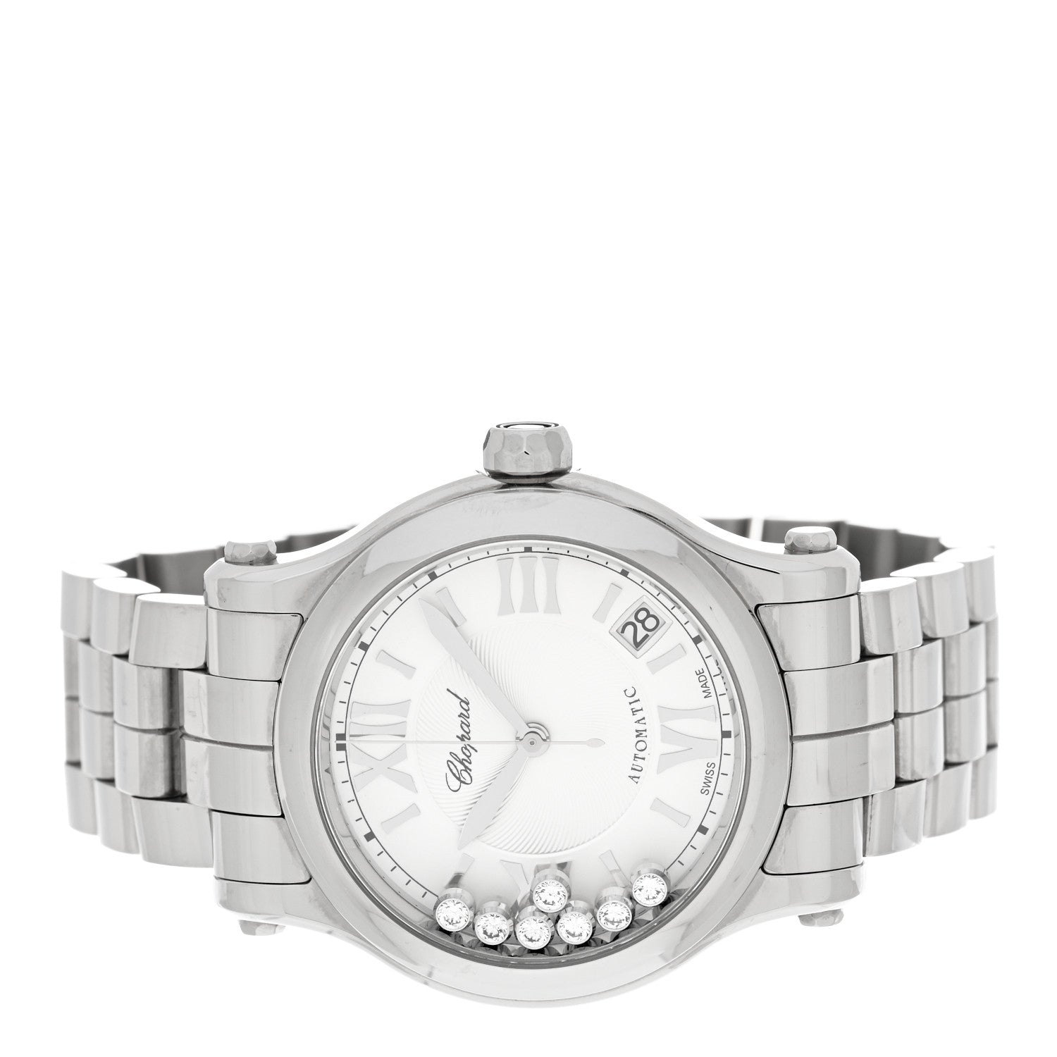 Chopard Stainless Steel 7 Diamond 36mm Happy Sport Automcatic Watch 2 of 4