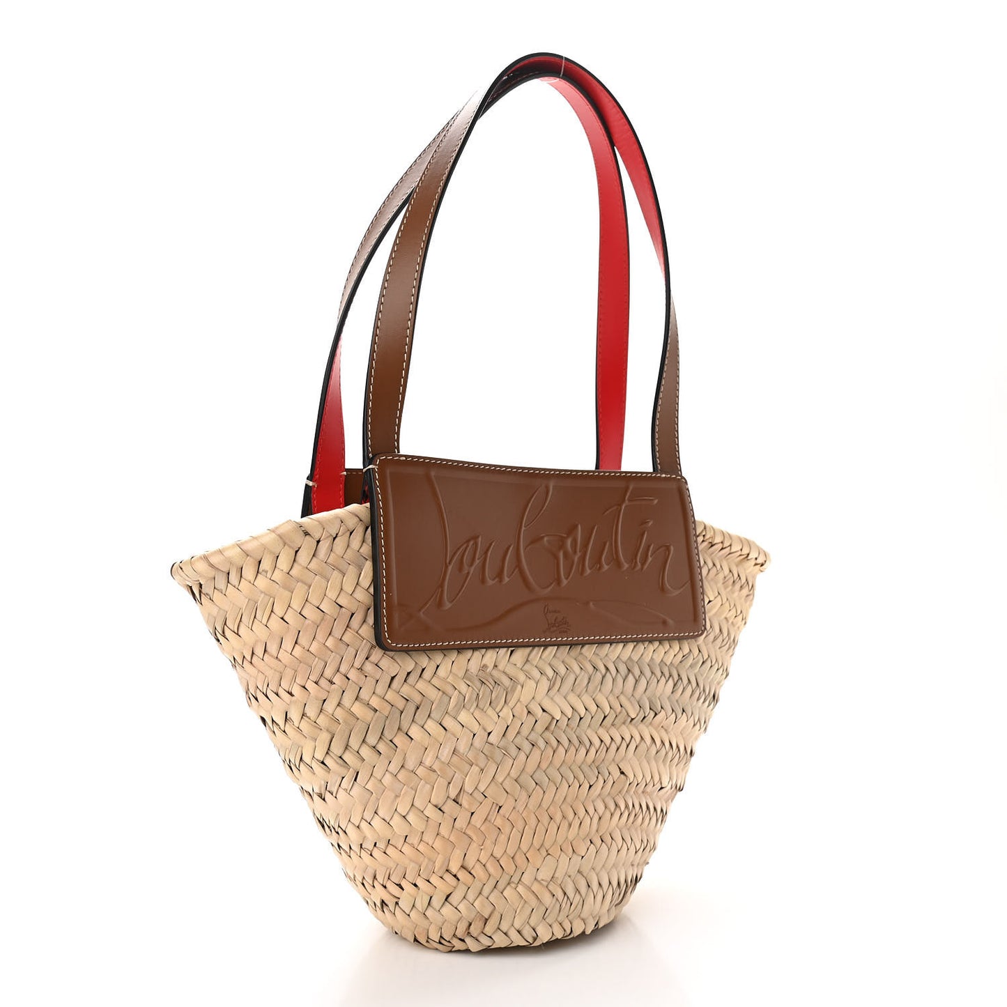 Woven Straw Small Loubishore Tote Beige