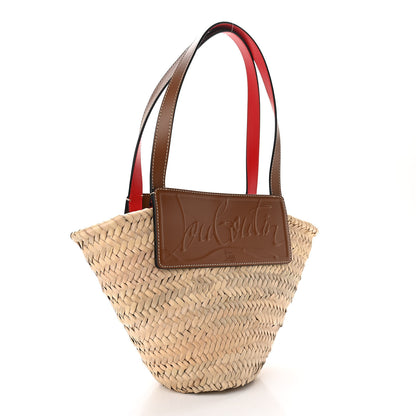 Christian Louboutin Woven Straw Small Loubishore Tote Beige 3 of 10