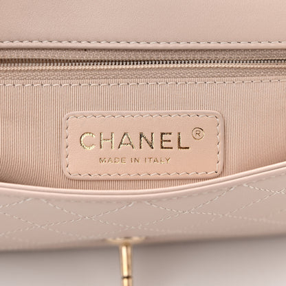 Chanel Calfskin Stitched Medium Covered CC Flap Bag Light Pink 6 of 12