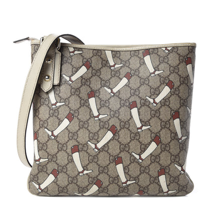 Gucci GG Plus Monogram Boot Flat Messenger Bag Beige Off White 1 of 12