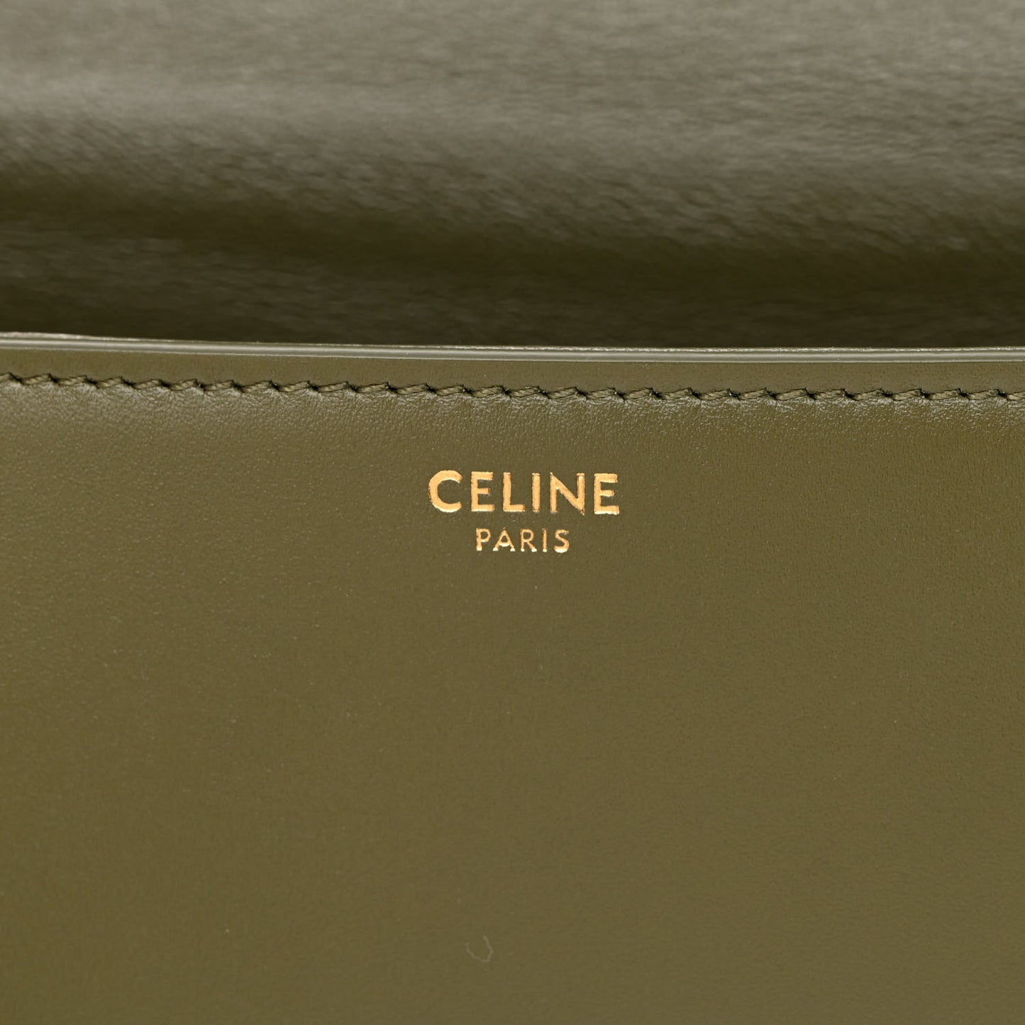 Shiny Calfskin Medium Maillon Triomphe Army Green