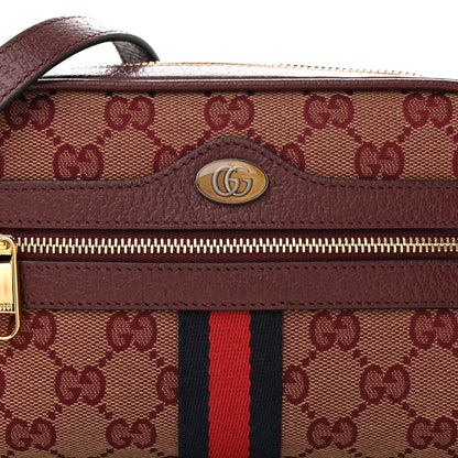 Gucci Monogram Textured Dollar Calfskin Web Mini Ophidia Shoulder Bag Sahara Rubino Chardonnay 8 of 14