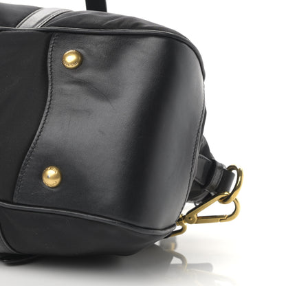 Prada Nylon Tessuto Soft Calfskin Small Shopping Satchel Black 9 of 14