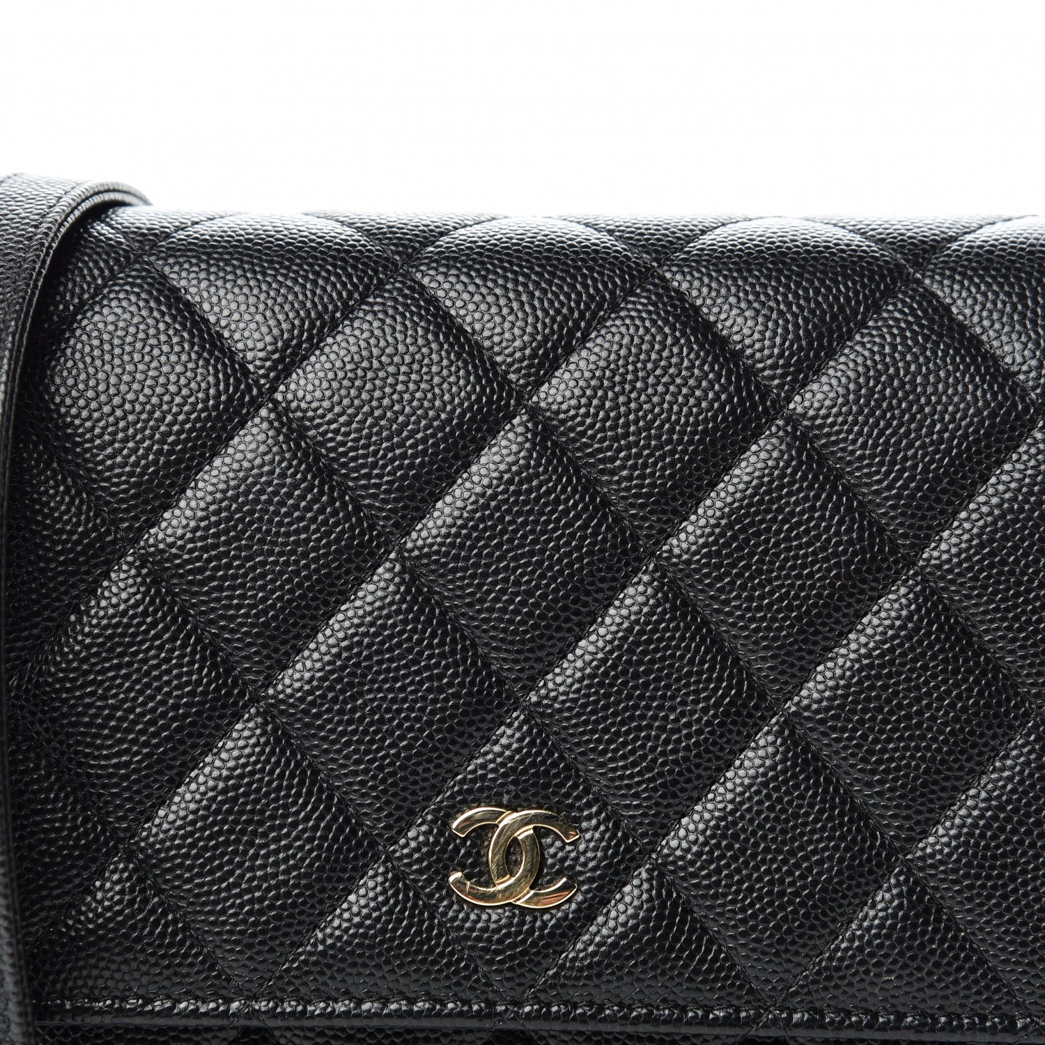 Chanel Caviar Quilted Square Wallet On Chain WOC Black 11 of 12