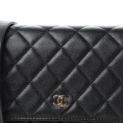 Chanel Caviar Quilted Square Wallet On Chain WOC Black 11 of 12