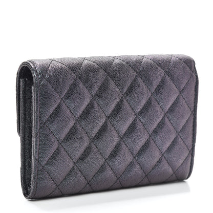 Chanel Iridescent Caviar Quilted Medium Flap Wallet Black 3 of 8