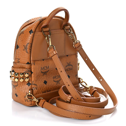 MCM Visetos Side Stud X-Mini Stark Backpack Cognac 3 of 8