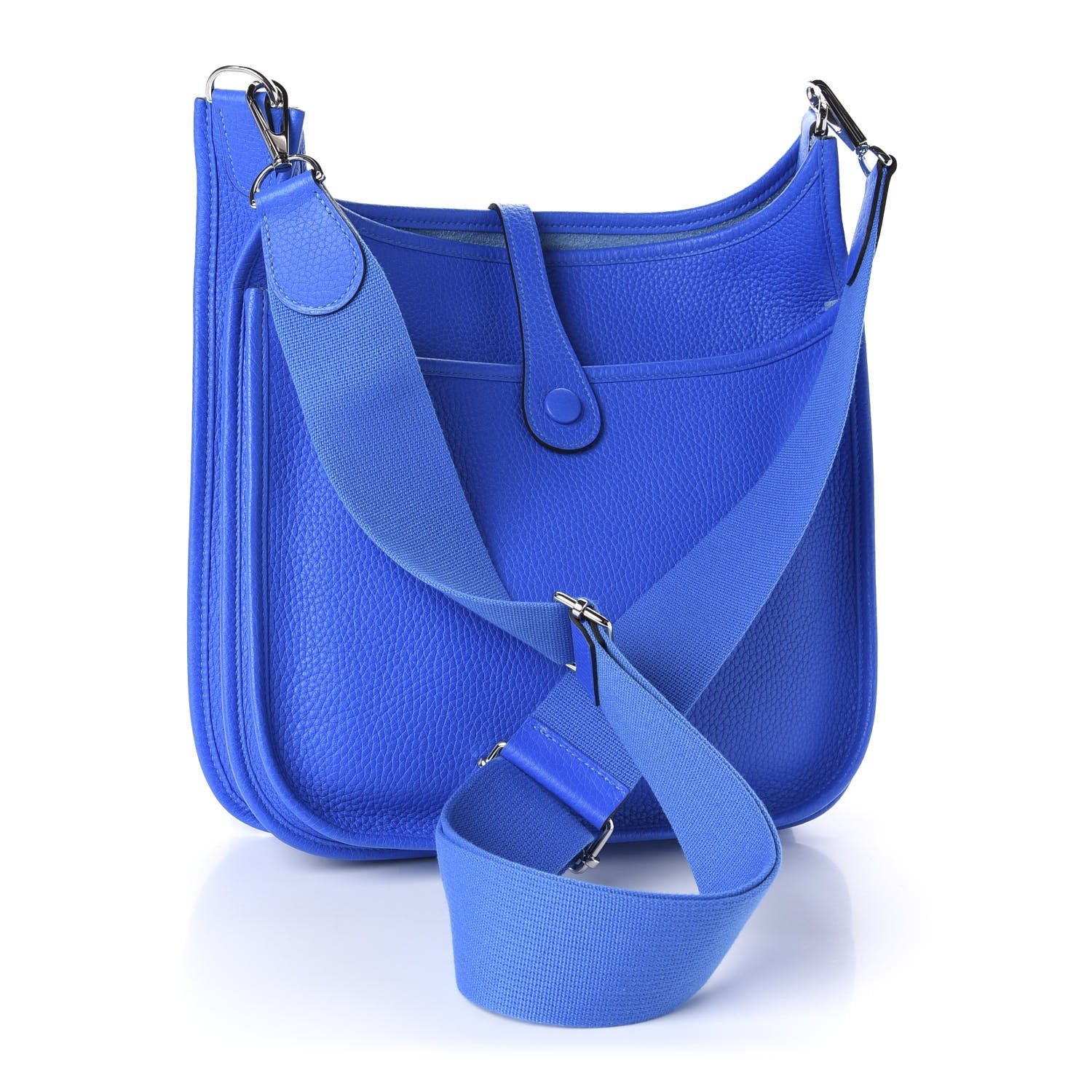 Hermes Taurillon Clemence Evelyne III PM Bleu Hydra 3 of 9