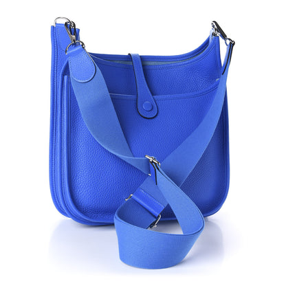 Hermes Taurillon Clemence Evelyne III PM Bleu Hydra 3 of 9