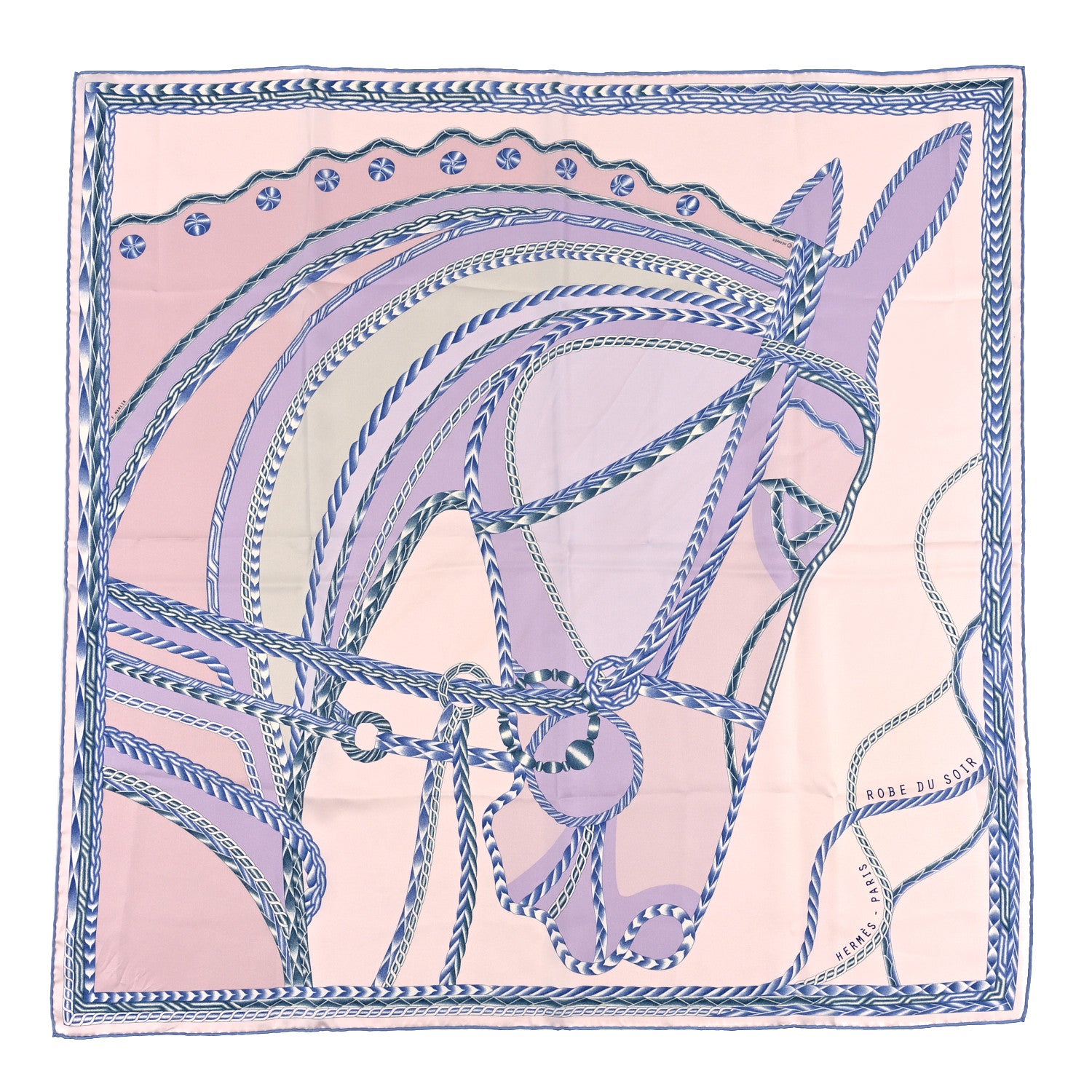 Hermes Silk Robe Du Soir Scarf 90 Gris Chine Mauve Parme 1 of 3