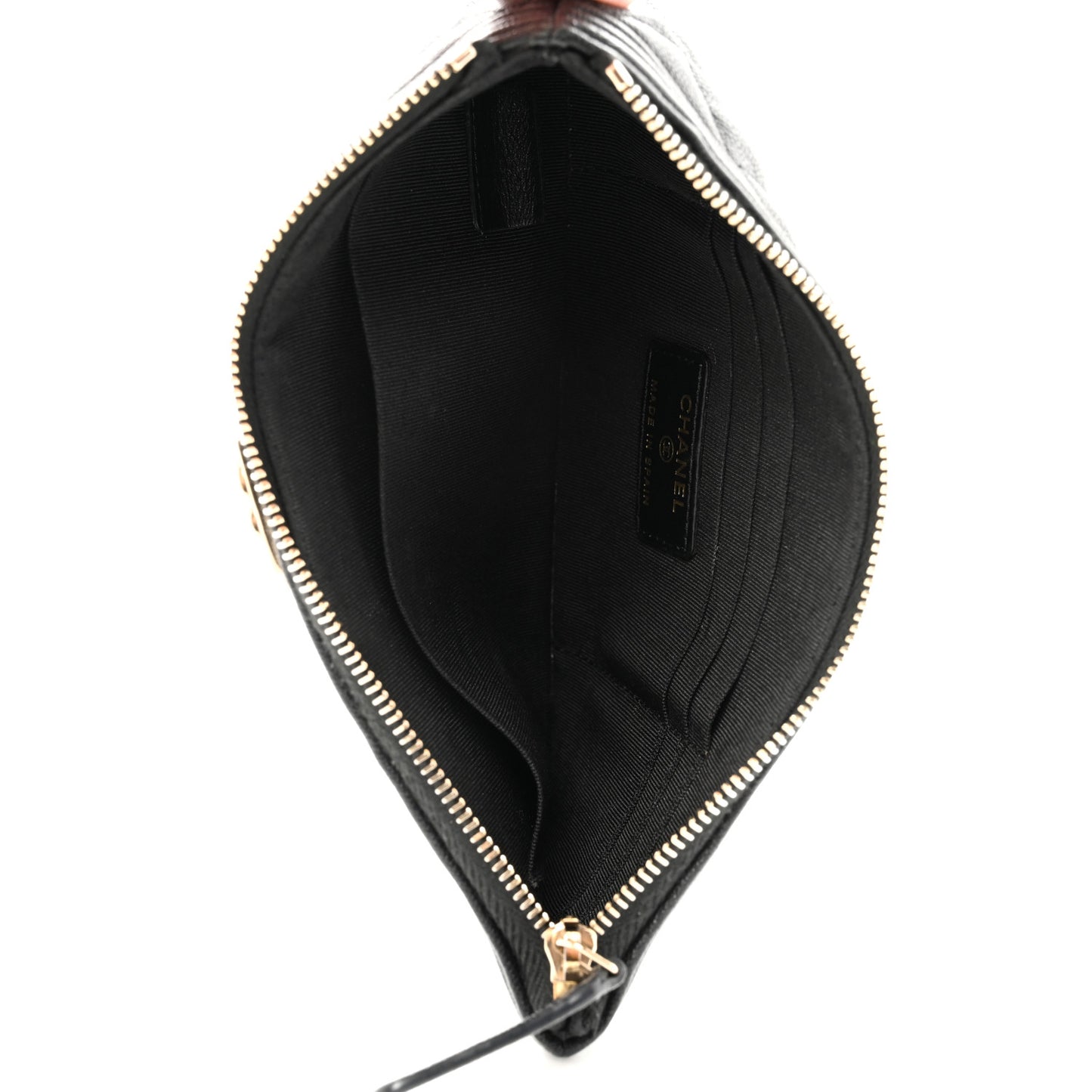 Caviar Quilted Small Boy Cosmetic Case Black
