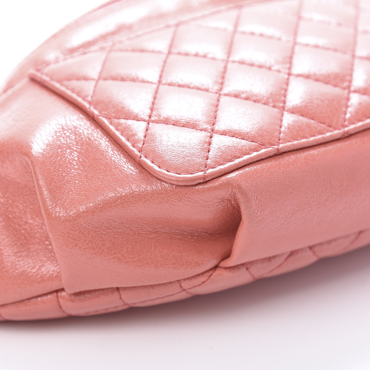Chanel Crumpled Glazed Lambskin Quilted Waist Bag Fanny Pack Pink 9 of 10