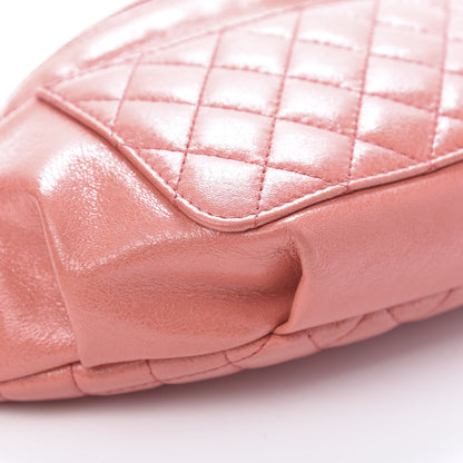 Chanel Crumpled Glazed Lambskin Quilted Waist Bag Fanny Pack Pink 9 of 10