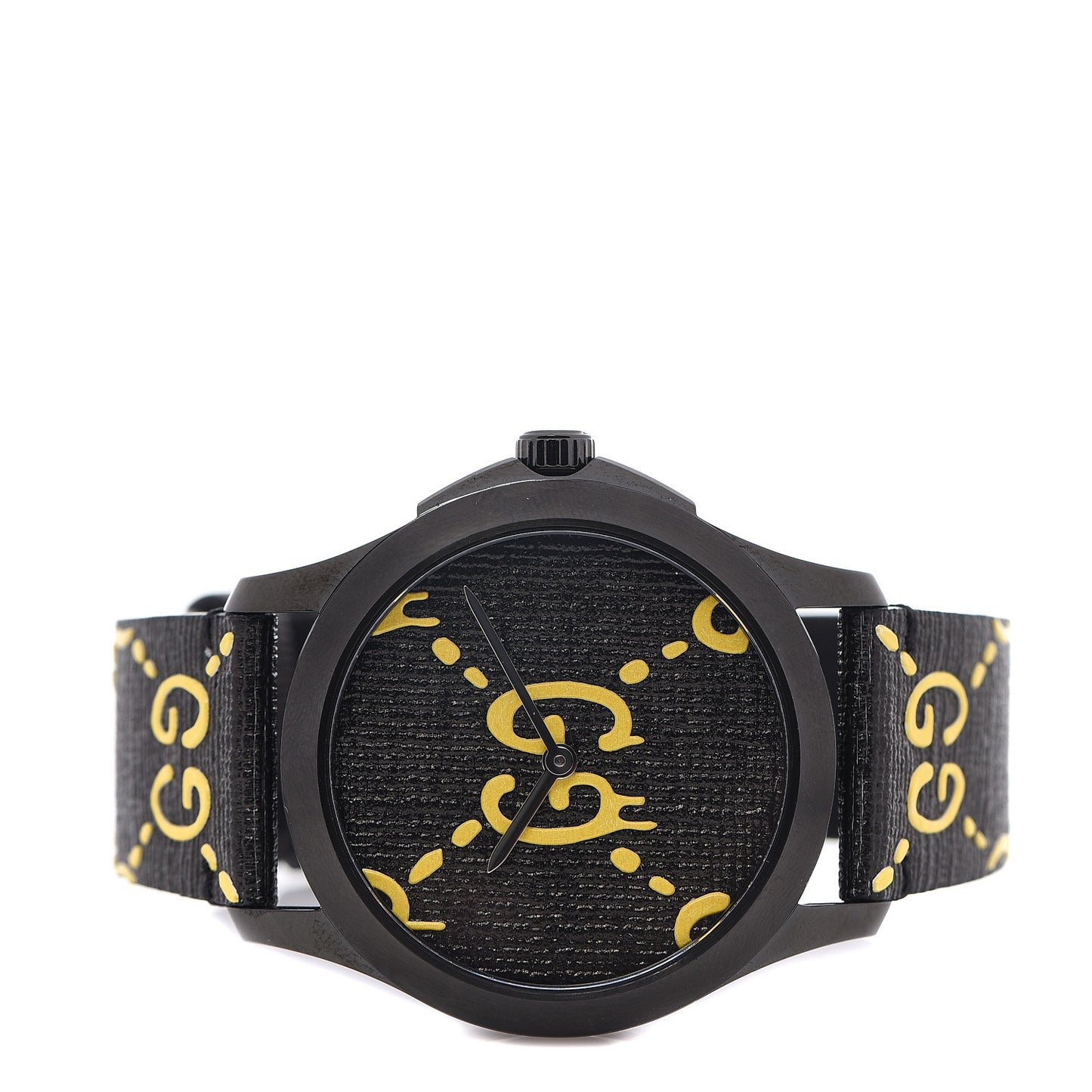 PVD Stainless Steel Canvas 38mm G-Timeless GucciGhost Quartz Watch Black
