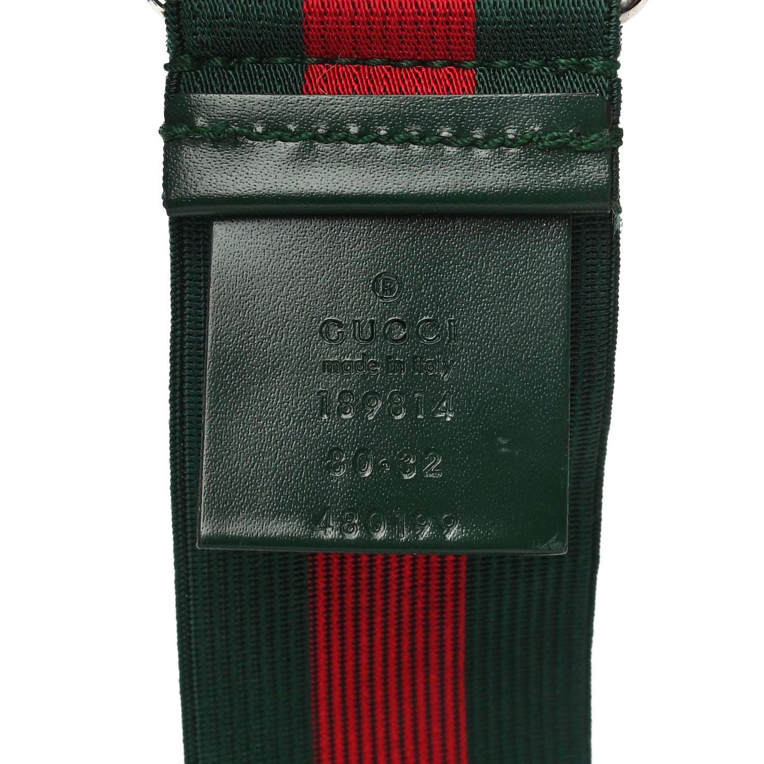 Gucci Nylon Web Belt 80 32 Red Green 6 of 9