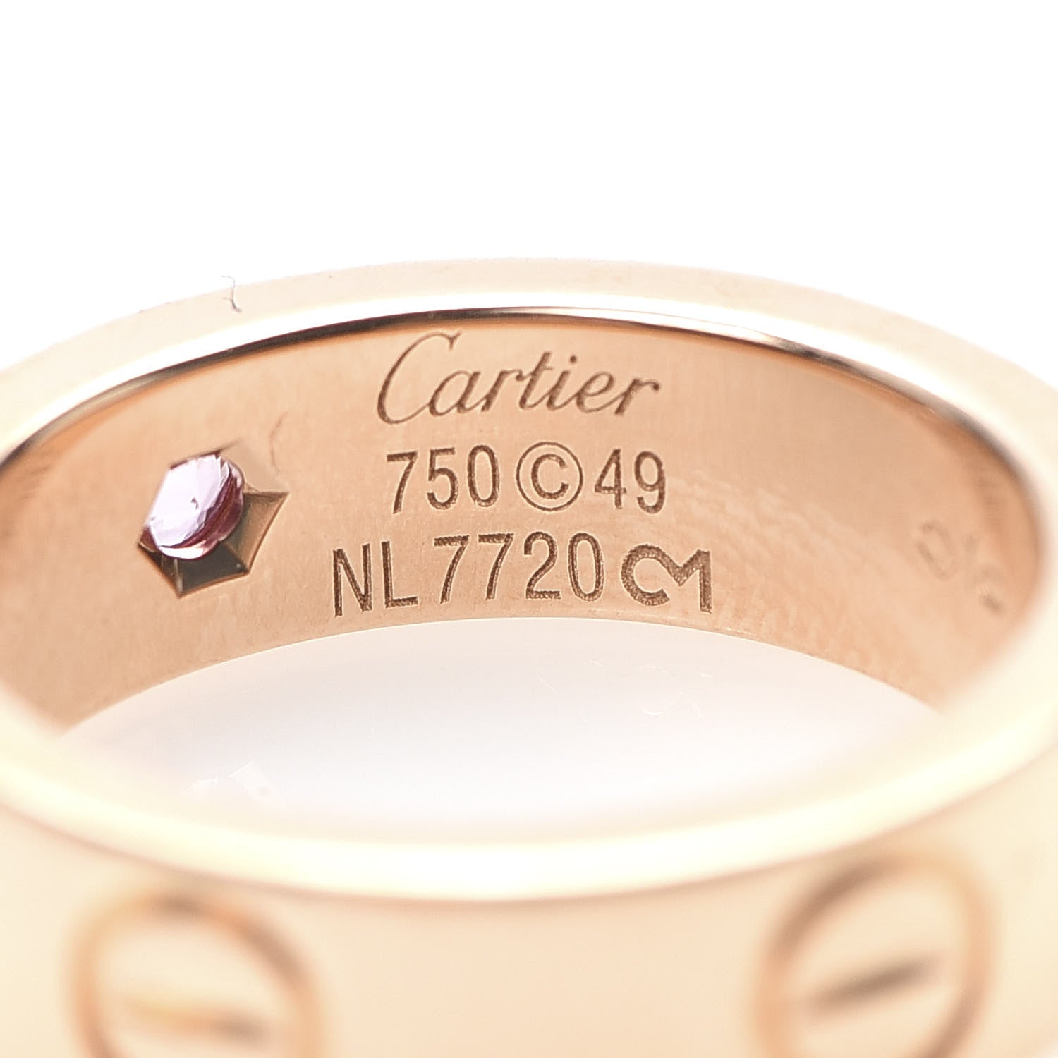 Cartier 18K Pink Gold Pink Sapphire 5.5mm LOVE Ring 49 4.75 4 of 4