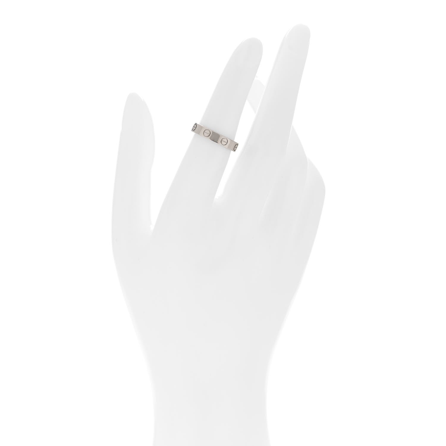 Cartier 18K White Gold 3.5mm LOVE Wedding Band Ring 50 5.25 2 of 4