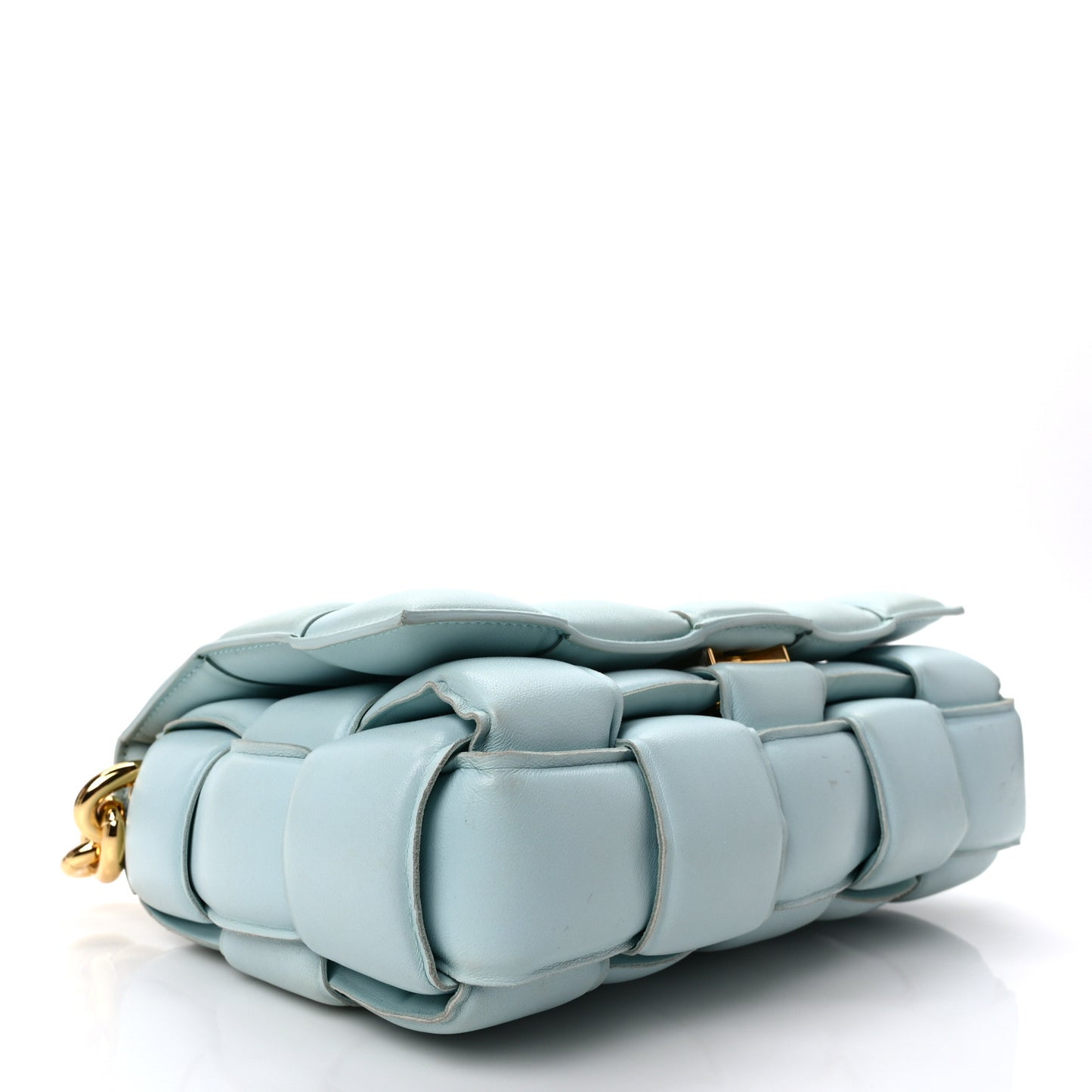 Lambskin Maxi Intreccio Padded Chain Cassette Crossbody Bag Spearmint