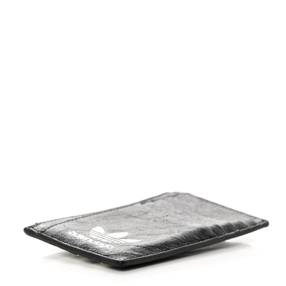 Balenciaga X ADIDAS Agneau Arena Trefoil Logo Coin Case Card Holder Black White 4 of 8