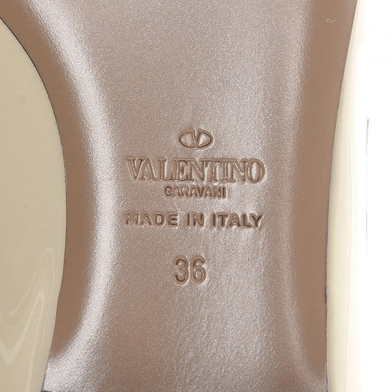 Valentino Garavani Patent Rockstud Ballerina Flats 36 Ivory Poudre 6 of 9