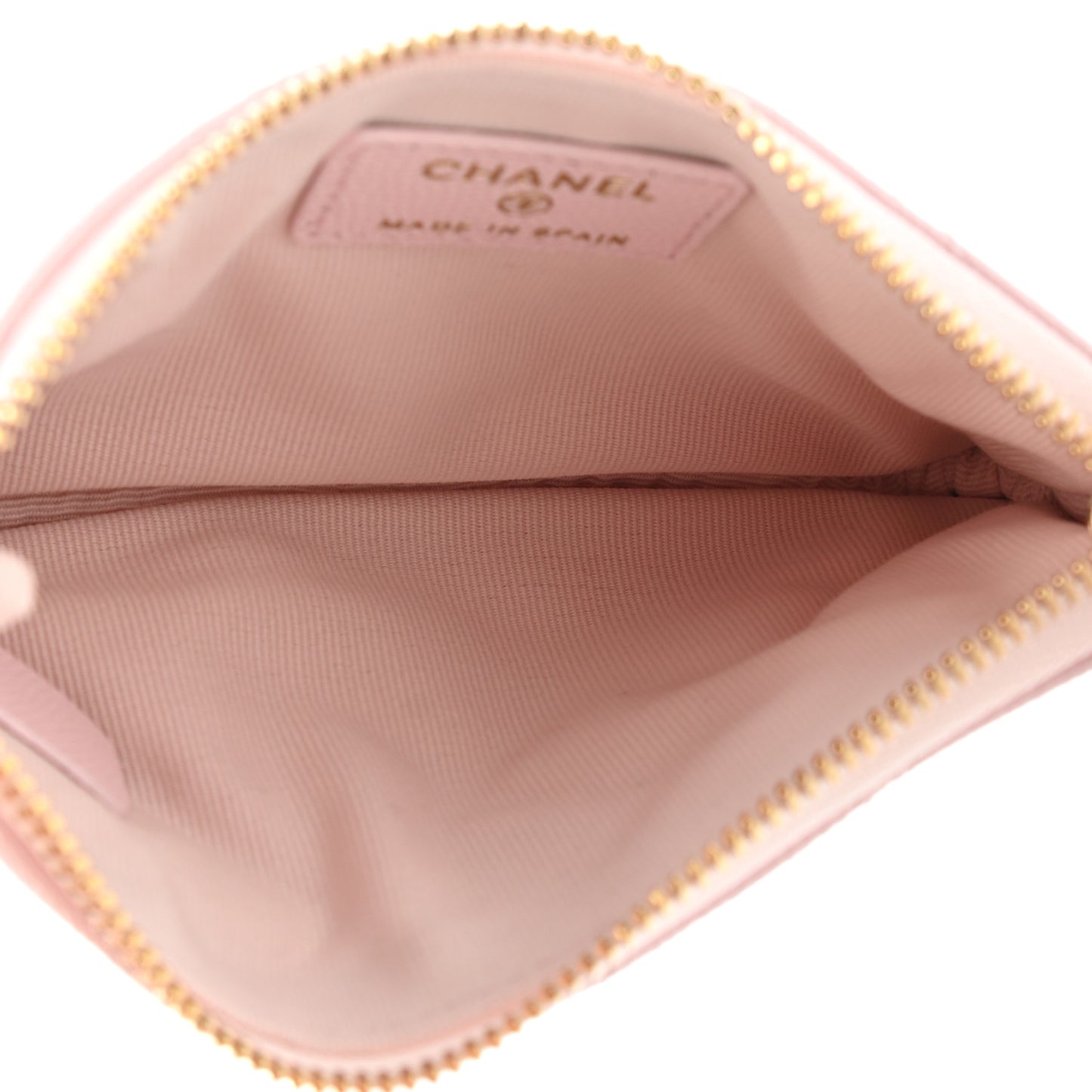 Caviar Quilted Small Cosmetic Case Light Pink