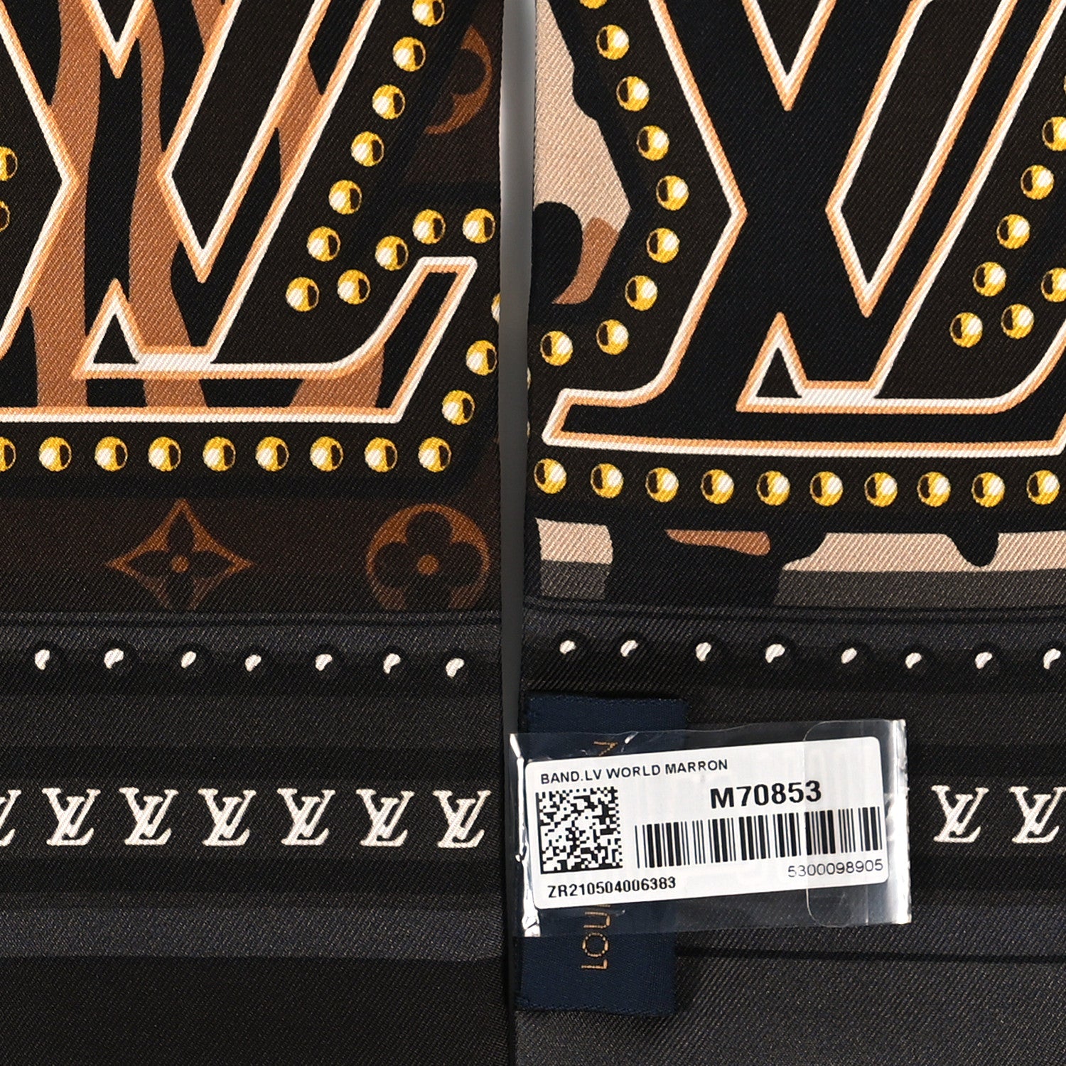Louis Vuitton Silk Monogram LV World Bandeau Brown 3 of 4