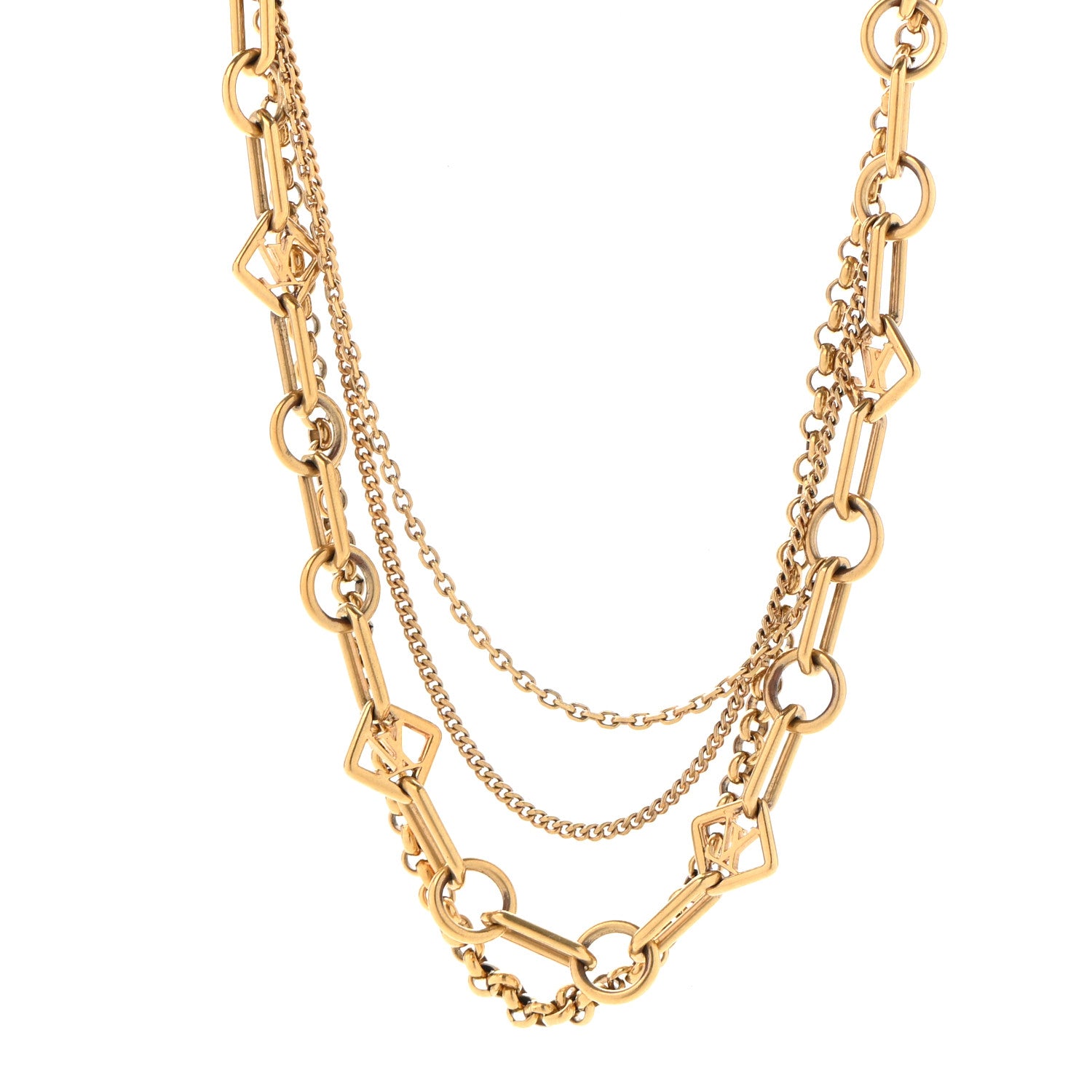 Louis Vuitton Collier Vegas Chain Necklace Gold 1 of 6