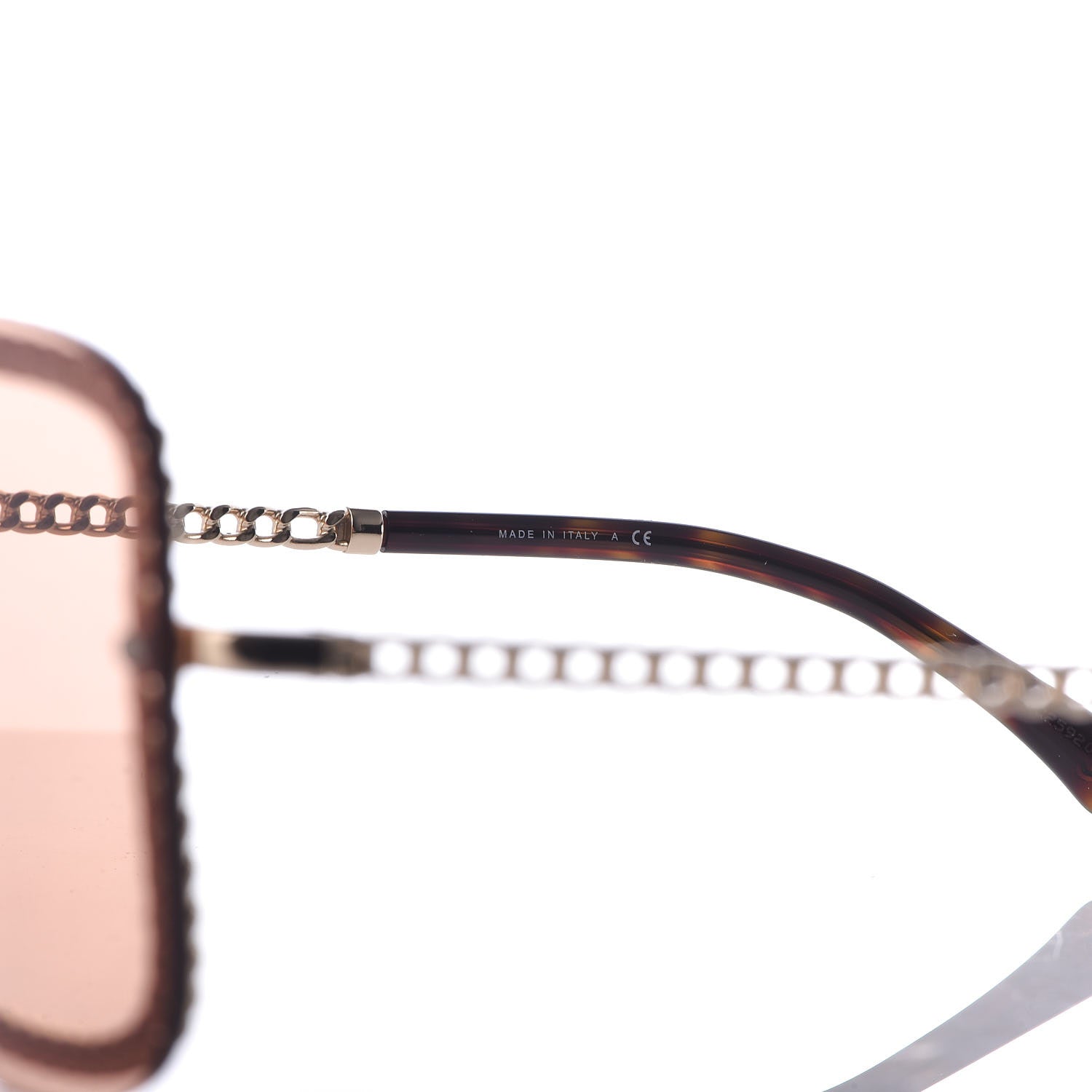 Chanel Metal Removable Chain Square Sunglasses 4244 Light Brown 6 of 7