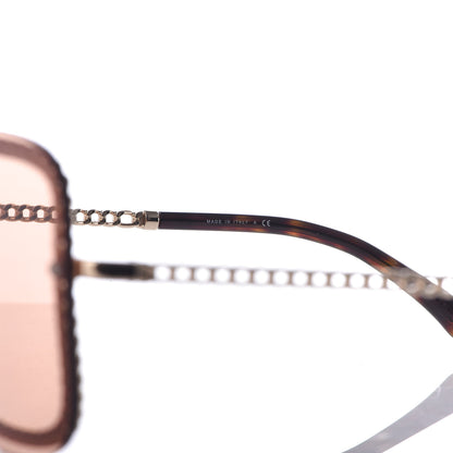 Chanel Metal Removable Chain Square Sunglasses 4244 Light Brown 6 of 7