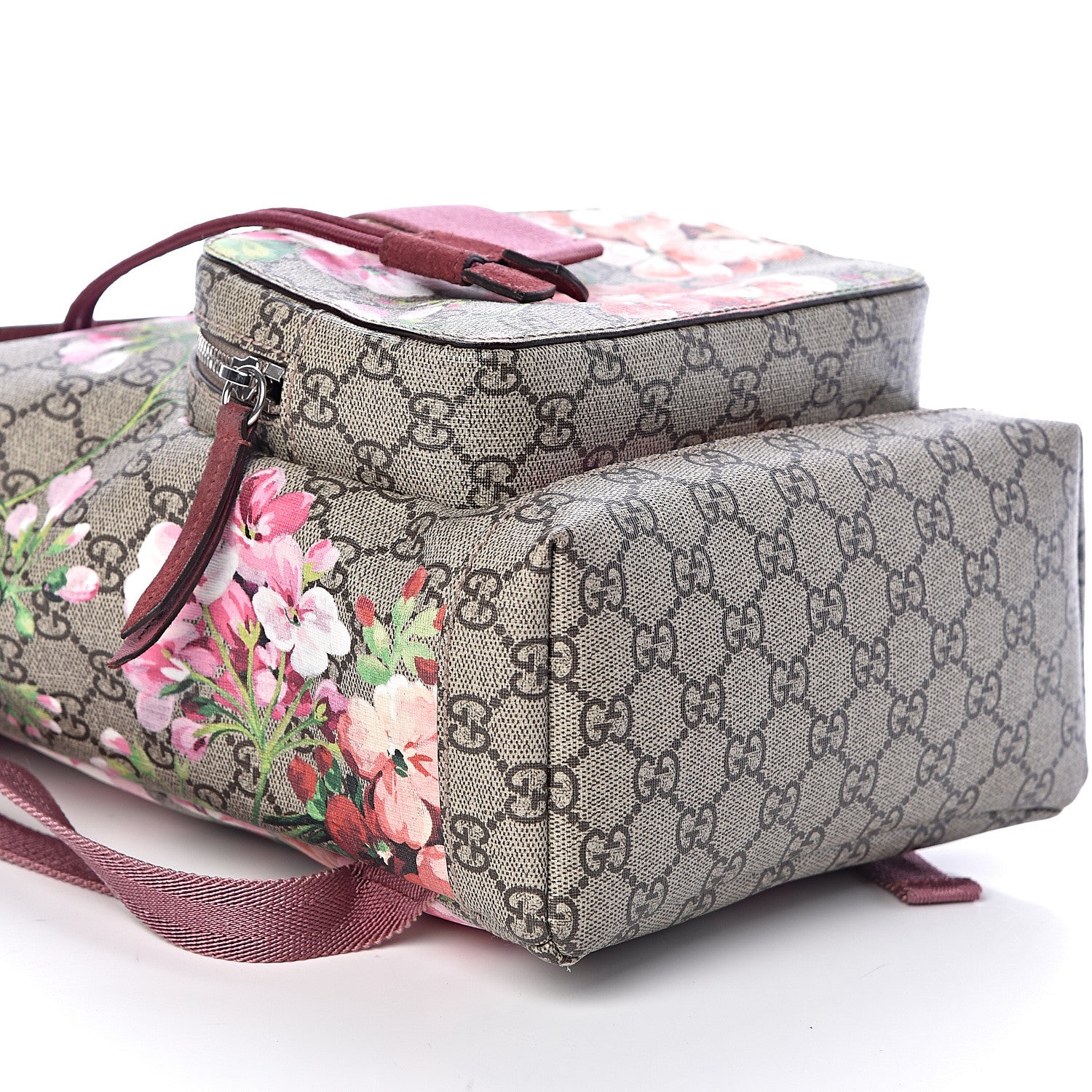 Gucci GG Supreme Monogram Blooms Small Single Buckle Backpack Beige Multicolor Dry Rose 8 of 10