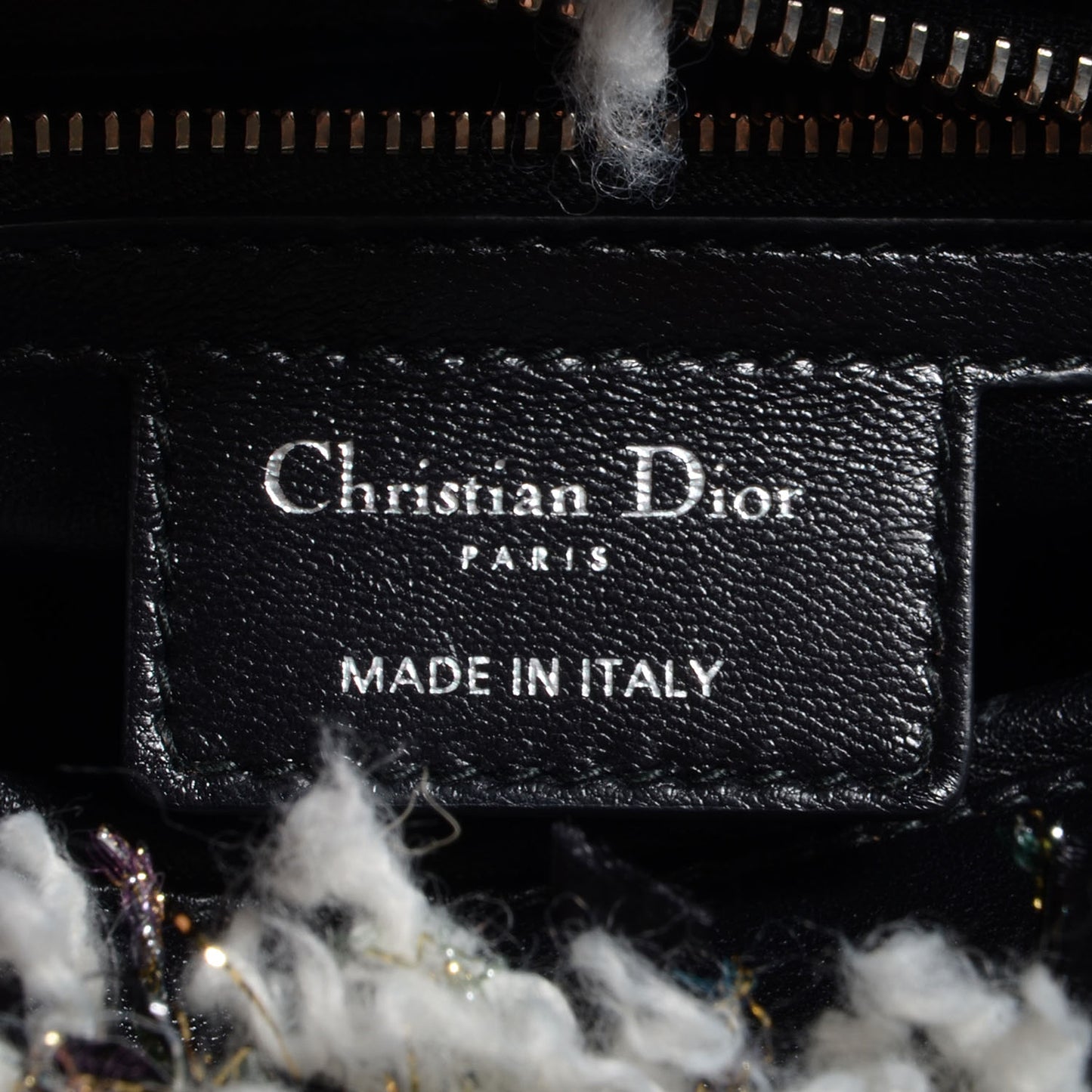 Tweed Medium Lady Dior Black White