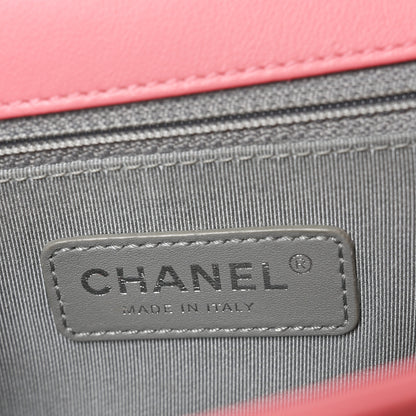 Chanel Calfskin Chevron Quilted New Medium Boy Flap Pink 6 of 11
