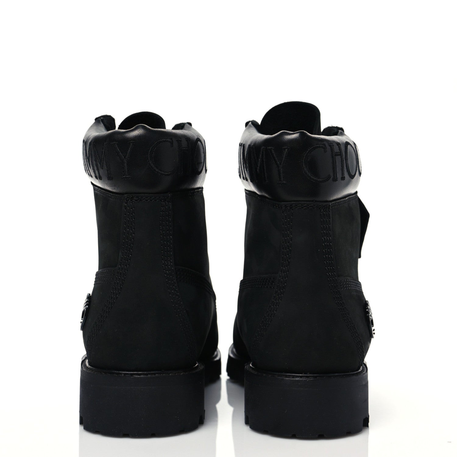Jimmy Choo X TIMBERLAND Nubuck Glitter Ankle Boots 7 Black Gunmetal 5 of 8